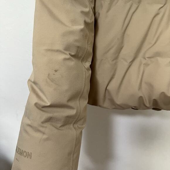 Lululemon Slush Hour Hooded Down Jacket Size 4 Trench Beige Cropped Waterproof - Picture 10 of 14